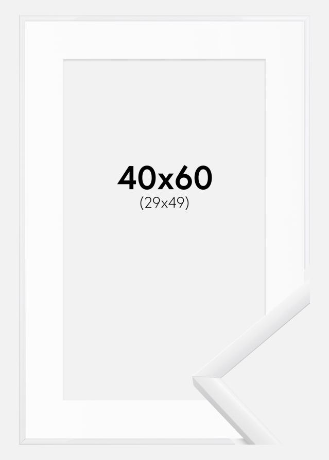 Ramme New Lifestyle Hvid 40x60 cm - Passepartout Hvid 30x50 cm