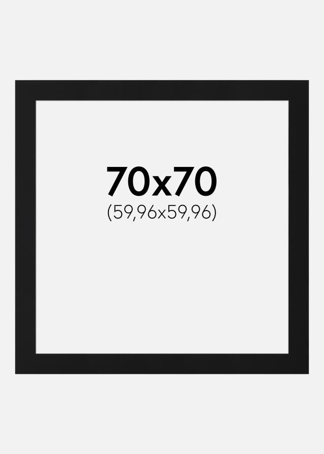 Passepartout Sort Standard (Hvid kerne) 70x70 cm (59,96x59,96)