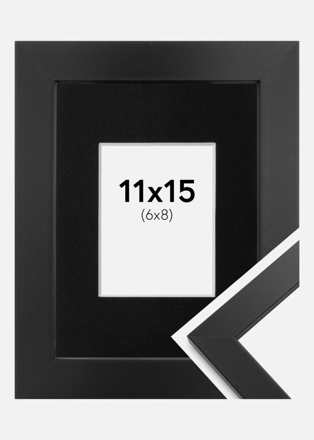Ramme Black Wood 11x15 cm - Passepartout Sort 7x9 cm