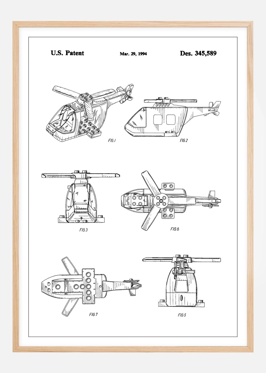 Product Image for Patent Print - Lego Helicopter - White Plakat (50x70 cm)