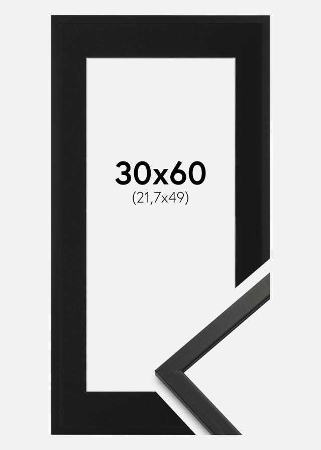 Ramme Edsbyn Sort 30x60 cm - Passepartout Sort 22,7x50 cm