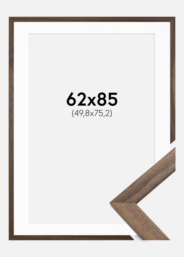 Ramme Stilren Valnød 62x85 cm - Passepartout Hvid 20x30 inches (50,8x76,2 cm)