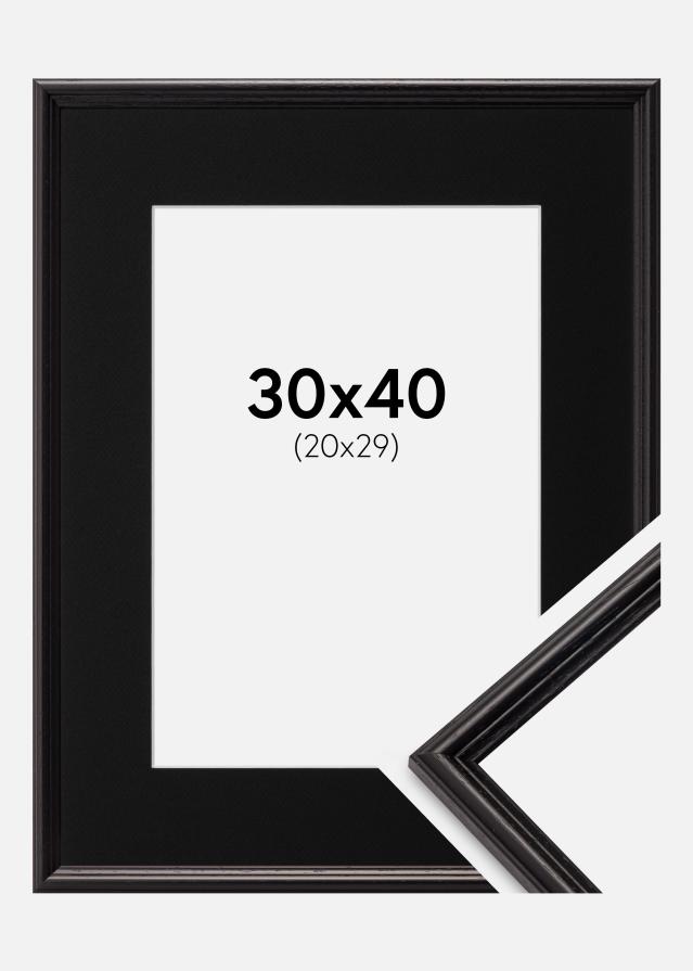 Ramme Horndal Sort 30x40 cm - Passepartout Sort 21x30 cm