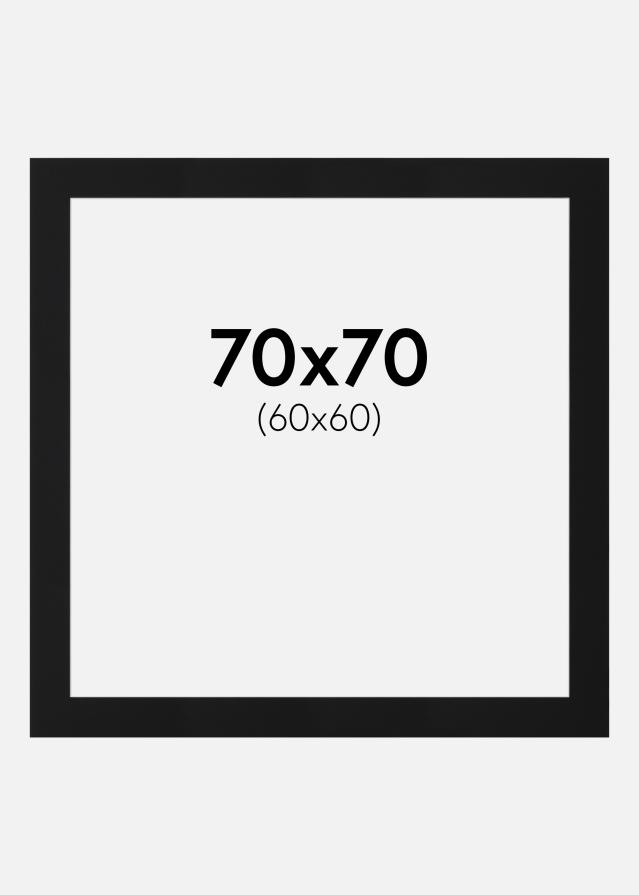 Passepartout Sort Standard (Hvid kerne) 70x70 cm (60x60)