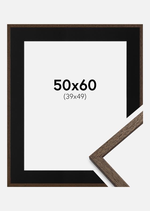 Ramme Edsbyn Valnød 50x60 cm - Passepartout Sort 40x50 cm