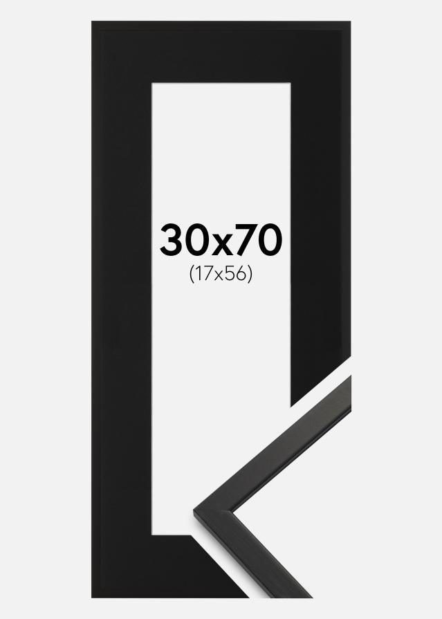 Ramme Edsbyn Sort 30x70 cm - Passepartout Sort 18x57 cm