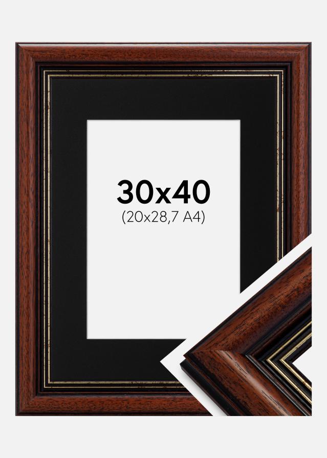 Ramme Old Retro 30x40 cm - Passepartout Sort 21x29,7 cm (A4)