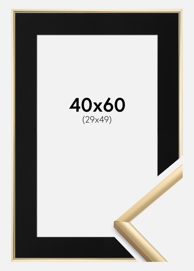 Ramme New Lifestyle Guld 40x60 cm - Passepartout Sort 30x50 cm