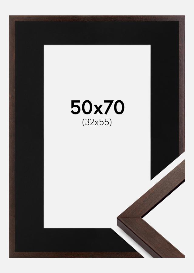 Ramme Selection Valnød 50x70 cm - Passepartout Sort 33x56 cm