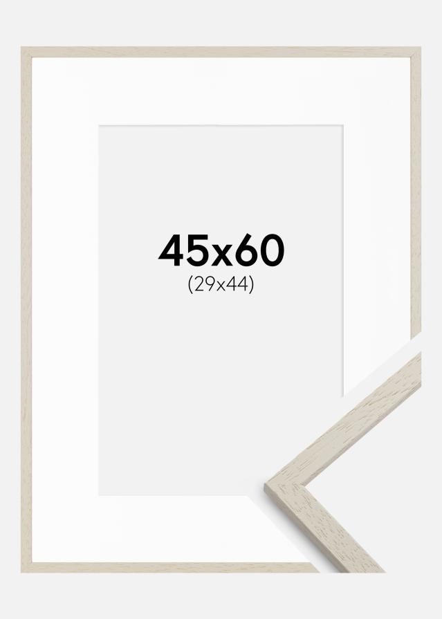 Ramme Edsbyn Sand 45x60 cm - Passepartout Hvid 30x45 cm