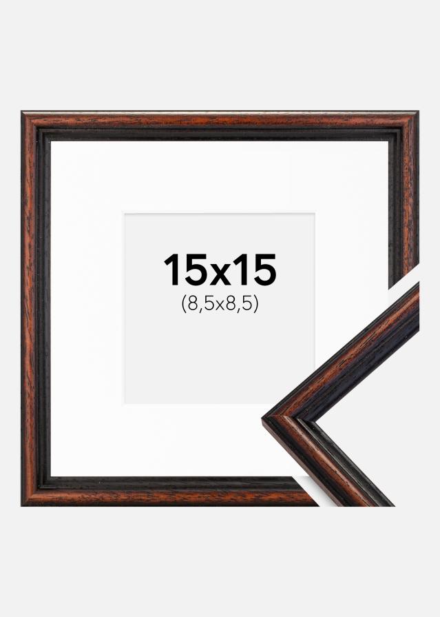 Ramme Horndal Valnød 15x15 cm - Passepartout Hvid 9x9 cm