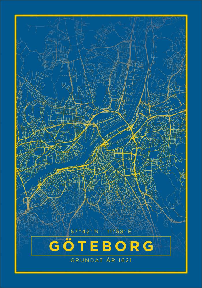 Kort - Göteborg - Blå