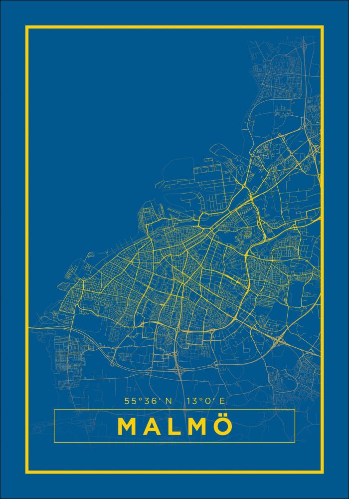 Kort - Malmø - Blå