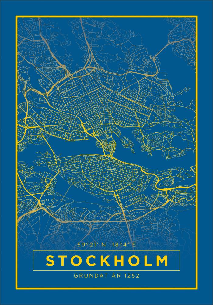 Kort - Stockholm - Blå