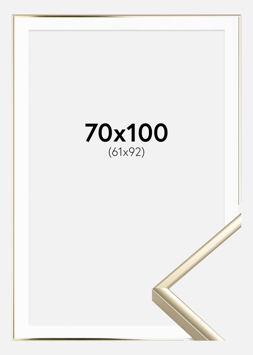 Product Image for Ramme Aluminium Blank Guld 70x100 cm - Passepartout Hvid 62x93 cm