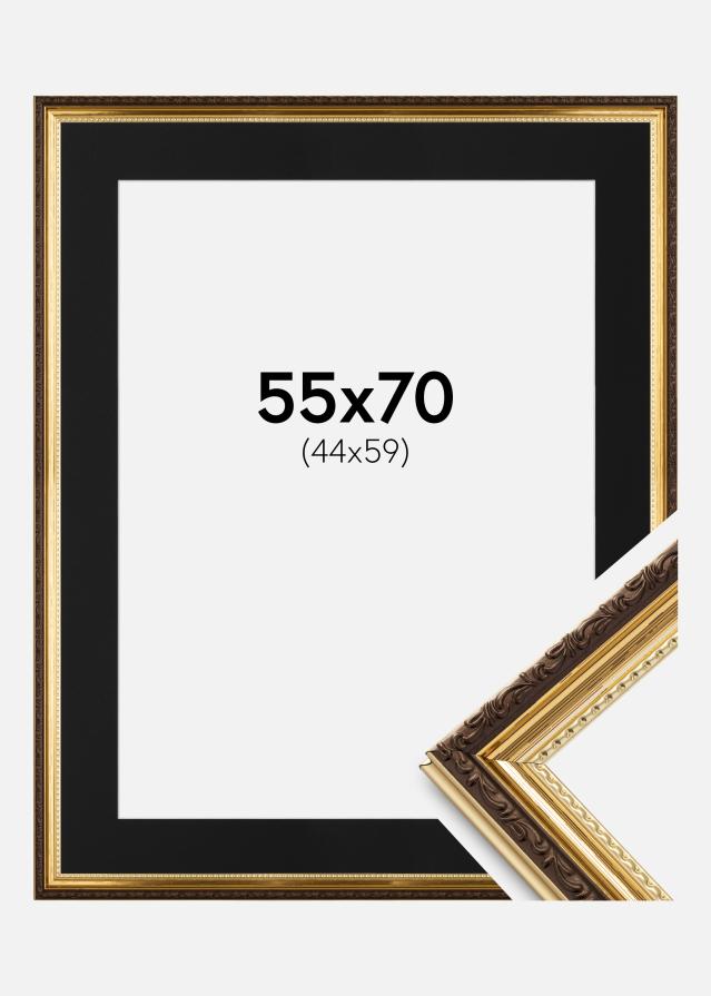 Ramme Abisko Guld 55x70 cm - Passepartout Sort 45x60 cm