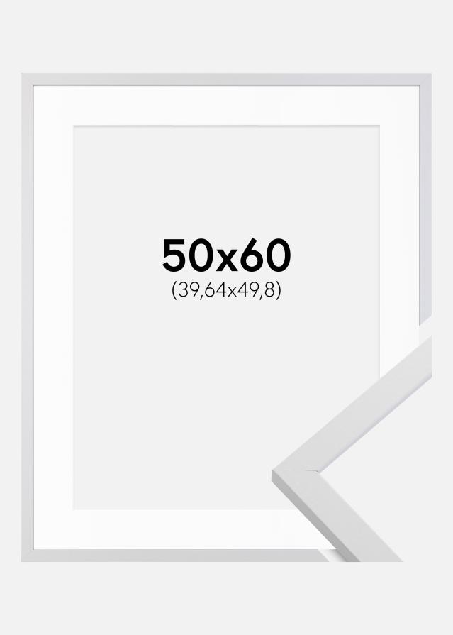 Ramme Trendy Hvid 50x60 cm - Passepartout Hvid 16x20 inches