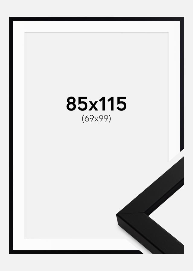 Blocky Sort 85x115 cm - Passepartout Hvid 70x100 cm