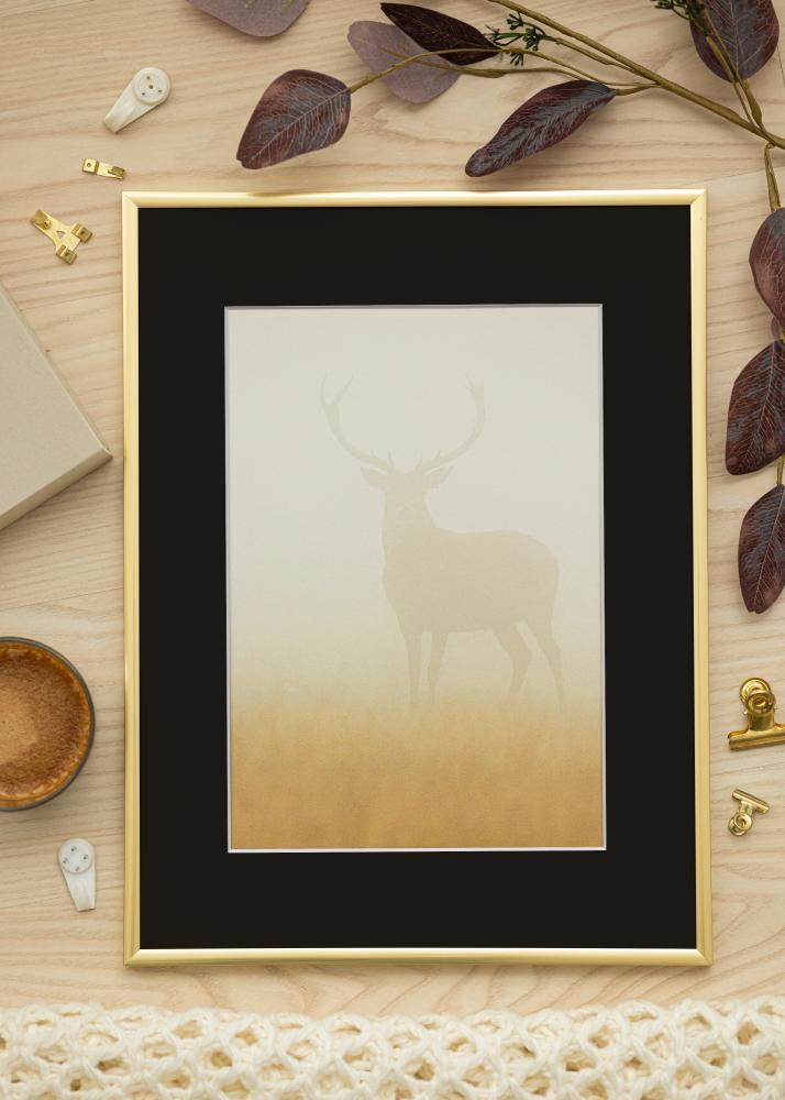 Ramme New Lifestyle Guld 20x30 cm - Passepartout Sort 15x21 cm (A5)