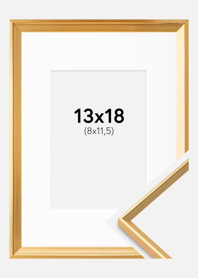 Ramme Desire Guld 13x18 cm - Passepartout Hvid 9x12 cm