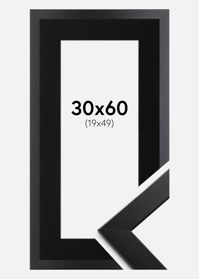 Ramme Trendline Sort 30x60 cm - Passepartout Sort 20x50 cm
