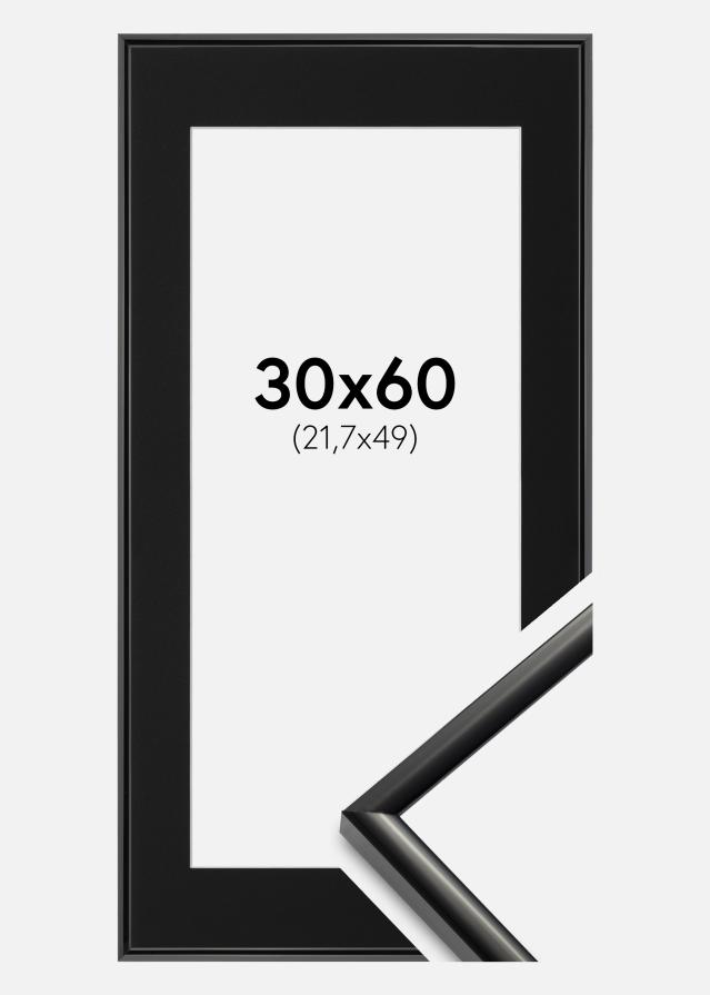 Ramme New Lifestyle Sort 30x60 cm - Passepartout Sort 22,7x50 cm