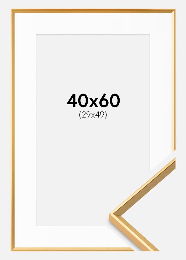 Ramme Desire Guld 40x60 cm - Passepartout Hvid 30x50 cm