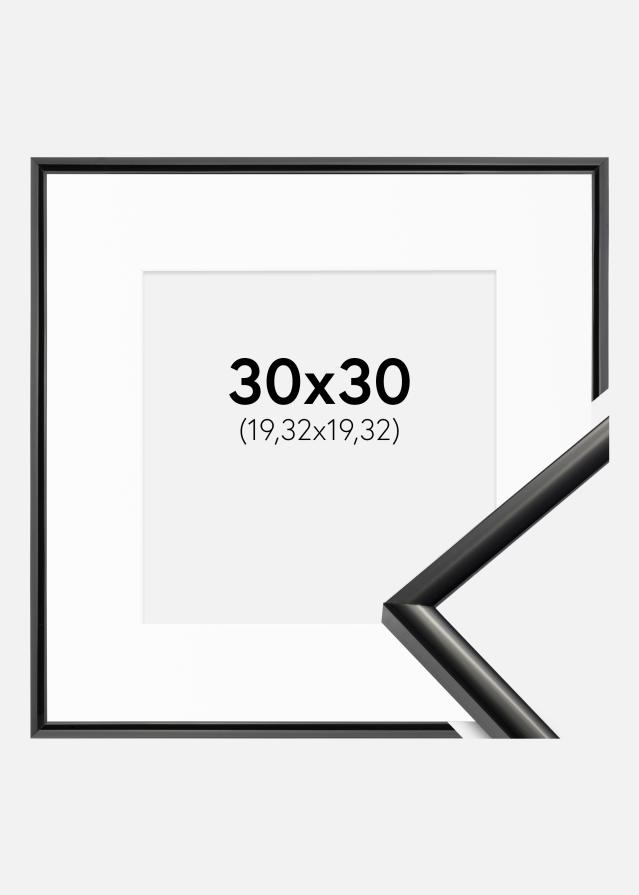 Ramme New Lifestyle Sort 30x30 cm - Passepartout Hvid 8x8 inches