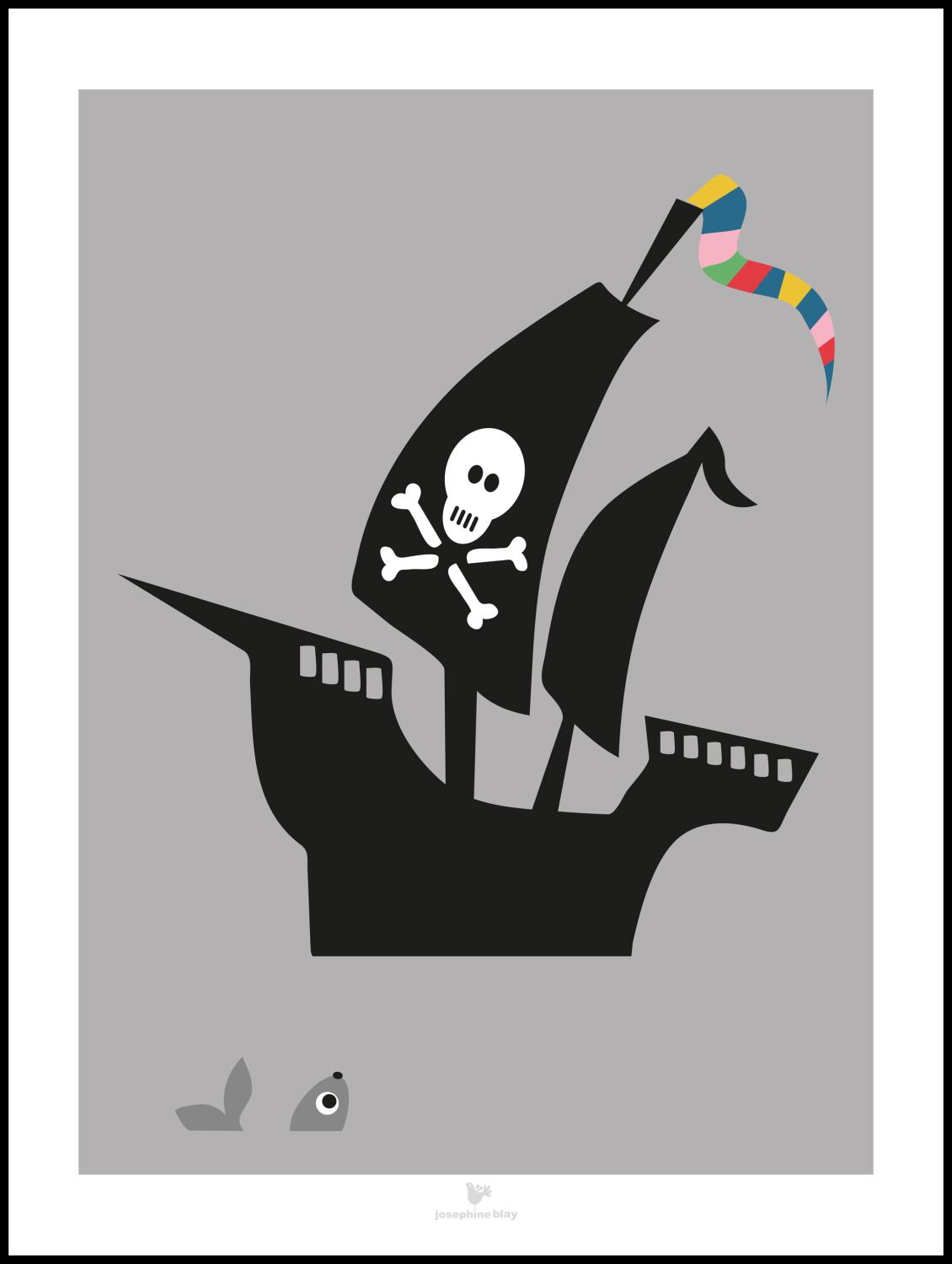 Product Image for Ship - grey Plakat (30x40 cm)