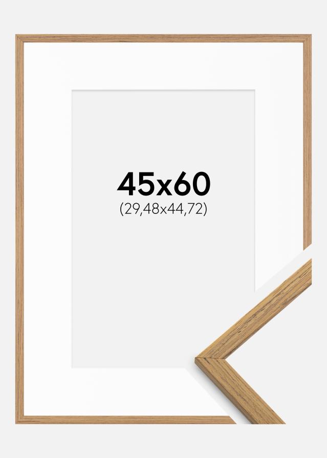 Ramme Edsbyn Teak 45x60 cm - Passepartout Hvid 12x18 inches