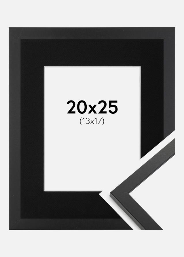 Ramme Trendy Sort 20x25 cm - Passepartout Sort 14x18 cm