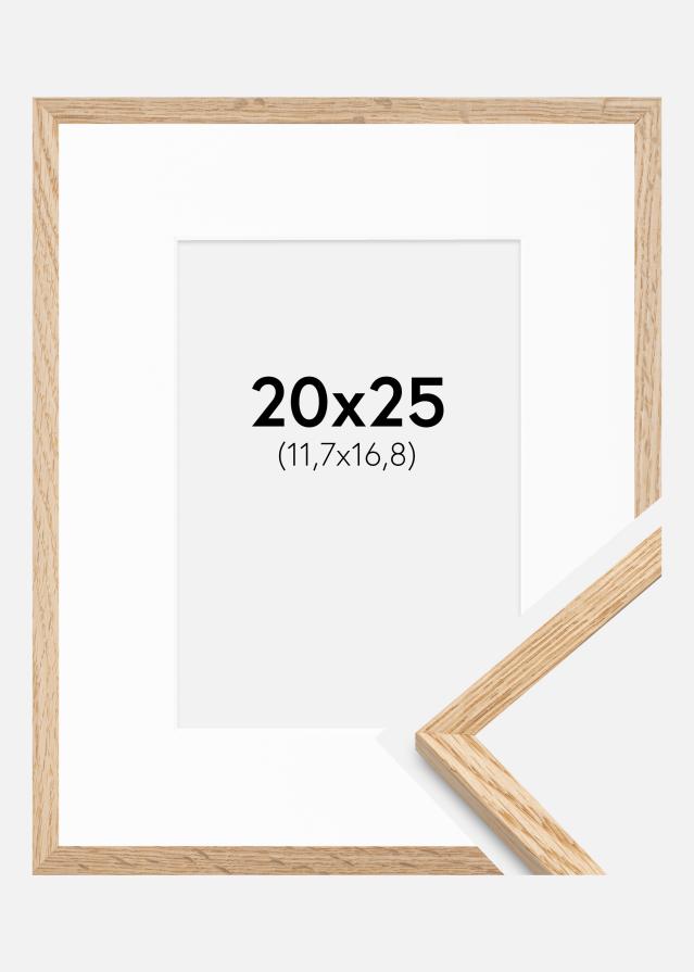 Ramme Tynd Eg 20x25 cm - Passepartout Hvid 5x7 inches