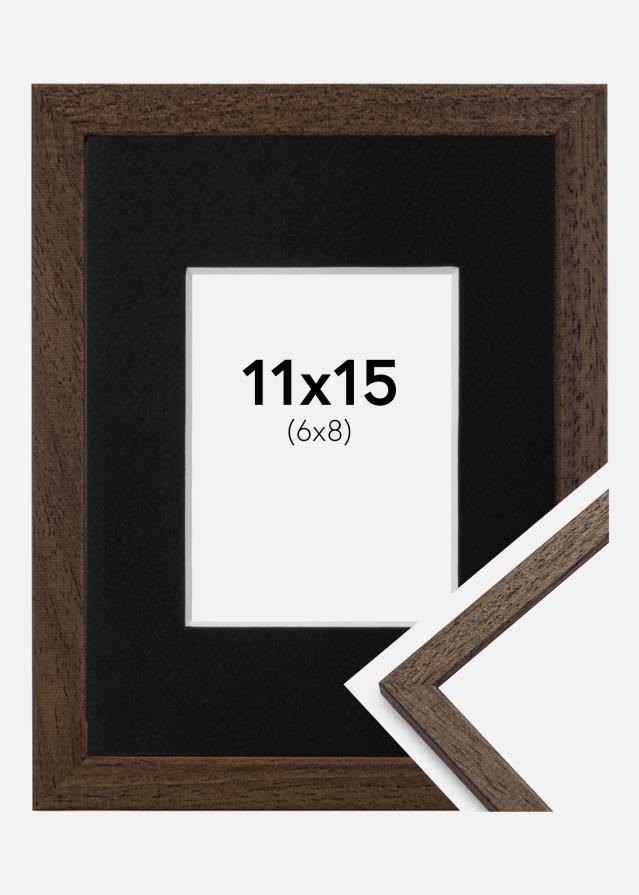 Ramme Edsbyn Valnød 11x15 cm - Passepartout Sort 7x9 cm