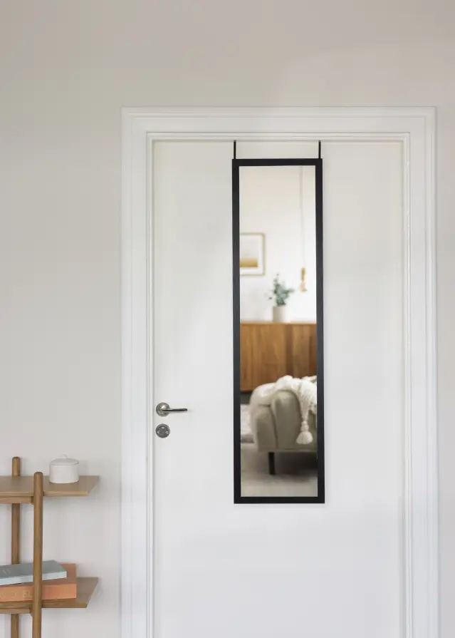 Spejl Overdoor Sort 34x126 cm