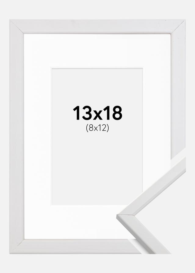 Ramme Galant Hvid 13x18 cm - Passepartout Hvid 9x13 cm