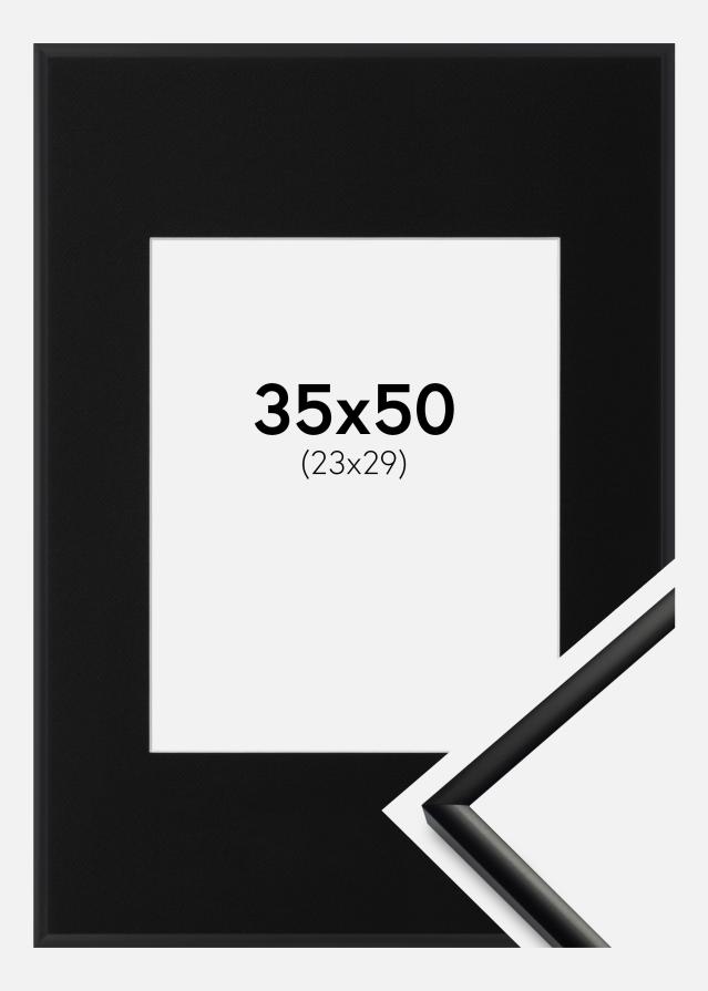 Ramme New Lifestyle Mat Sort 35x50 cm - Passepartout Sort 24x30 cm
