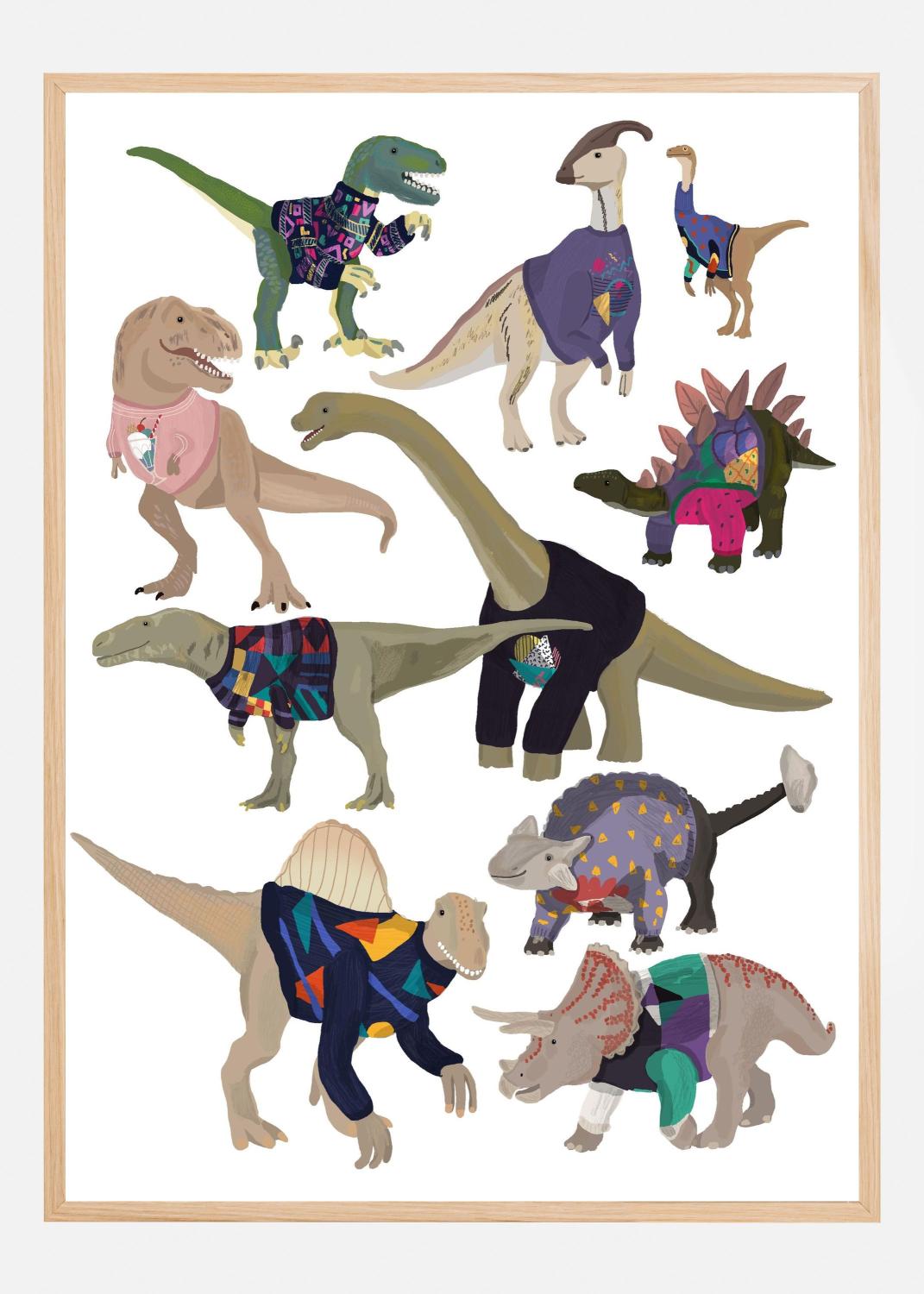 Product Image for Dinosaurs In 80s Jumpers Plakat (50x70 cm)