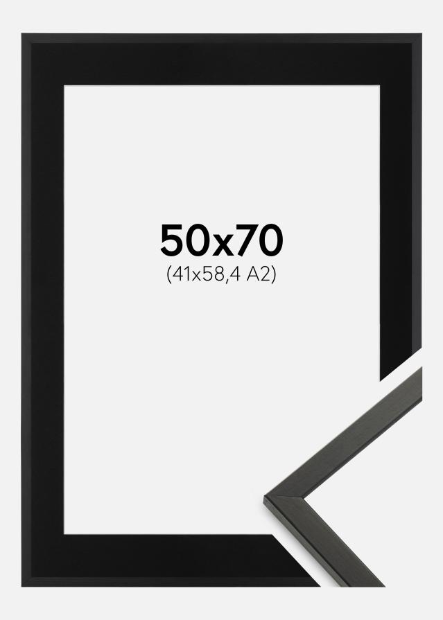 Ramme Galant Sort 50x70 cm - Passepartout Sort 42x59,4 cm (A2)