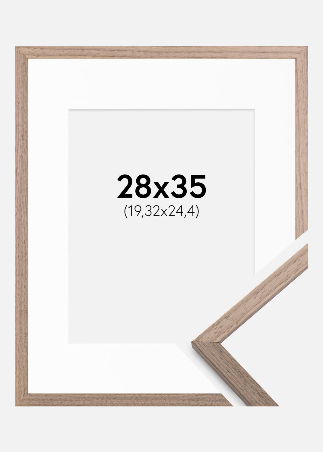 Product Image for Ramme Edsbyn Lys Valnød 28x35 cm - Passepartout Hvid 8x10 inches