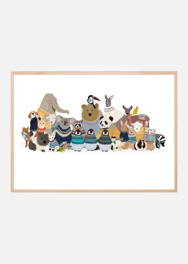 Big Group of Friends In Jumpers Plakat