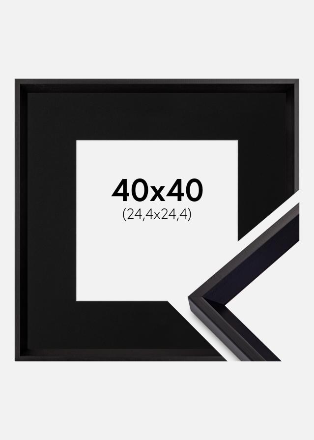 Ramme Globe Sort 40x40 cm - Passepartout Sort 10x10 inches