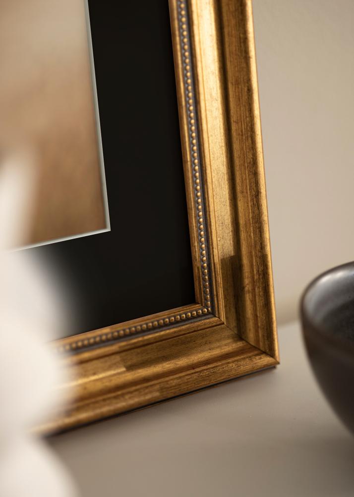 Ramme Rokoko Guld 40x40 cm - Passepartout Sort 30x30 cm