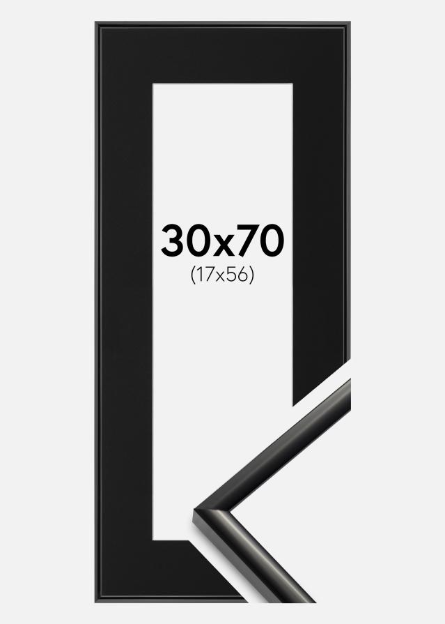 Ramme New Lifestyle Sort 30x70 cm - Passepartout Sort 18x57 cm