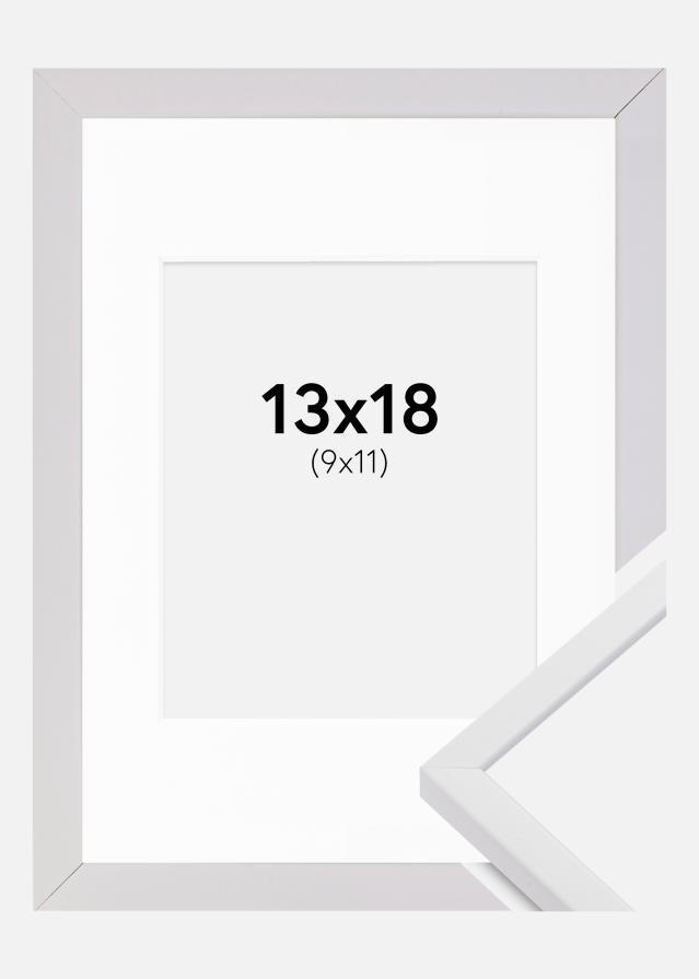 Ramme E-Line Hvid 13x18 cm - Passepartout Hvid 10x12 cm