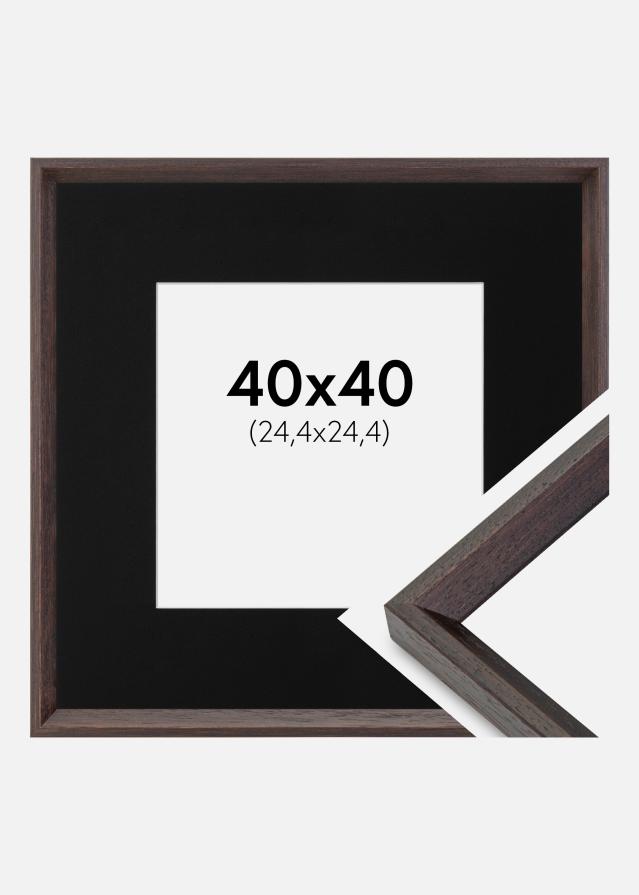 Ramme Globe Espresso 40x40 cm - Passepartout Sort 10x10 inches