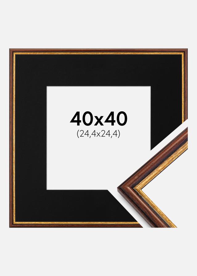 Ramme Horndal Brun 40x40 cm - Passepartout Sort 10x10 inches
