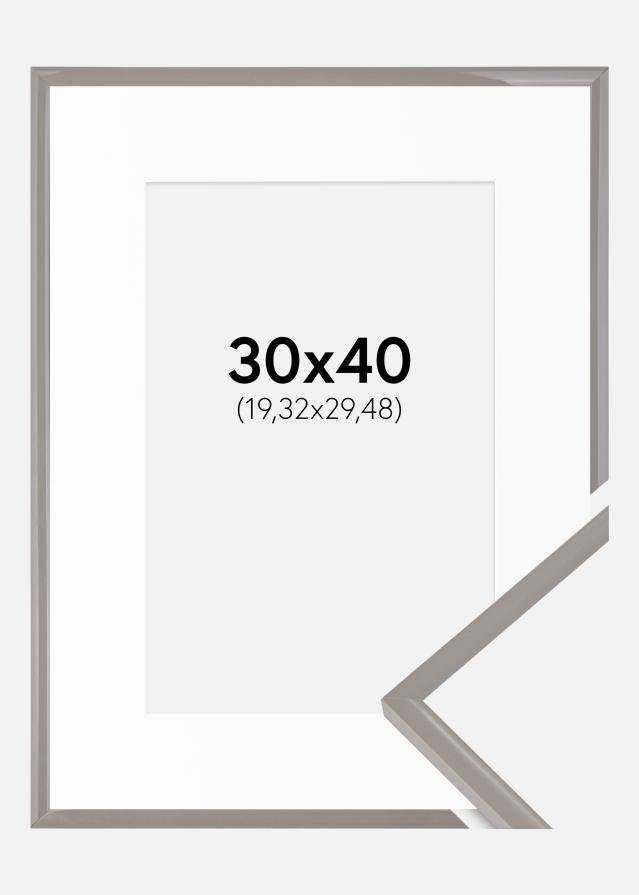 Ramme New Lifestyle Earth Grey 30x40 cm - Passepartout Hvid 8x12 inches