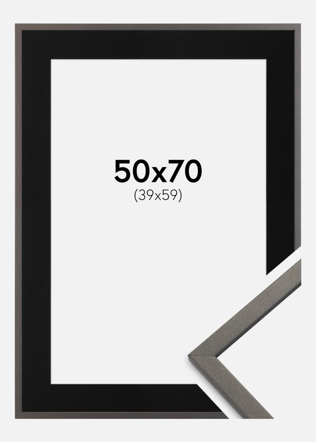 Ramme Edsbyn Grafit 50x70 cm - Passepartout Sort 40x60 cm