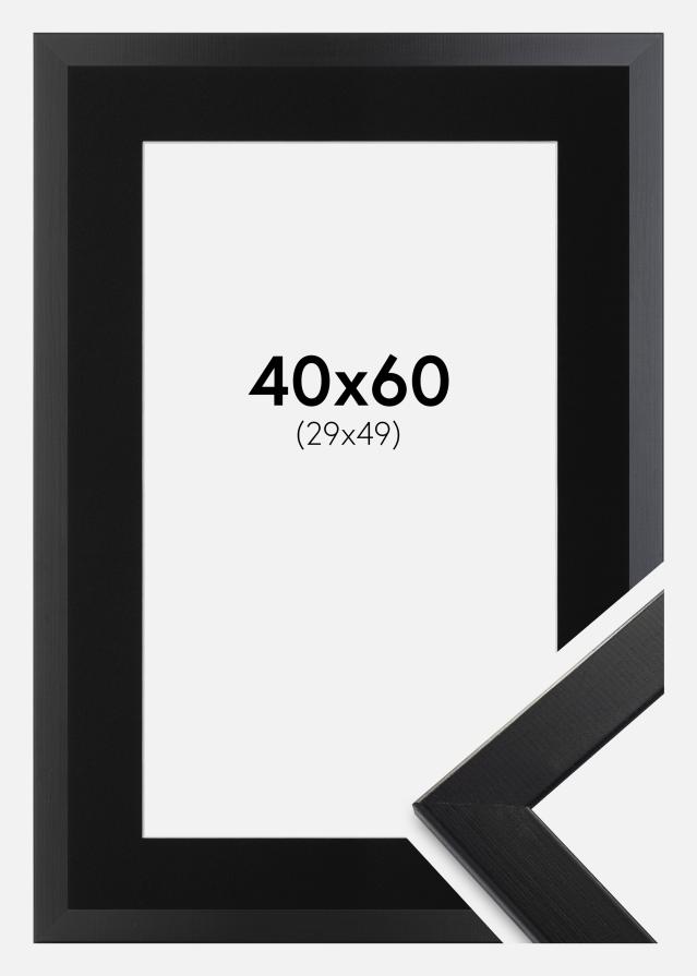 Ramme Trendline Sort 40x60 cm - Passepartout Sort 30x50 cm
