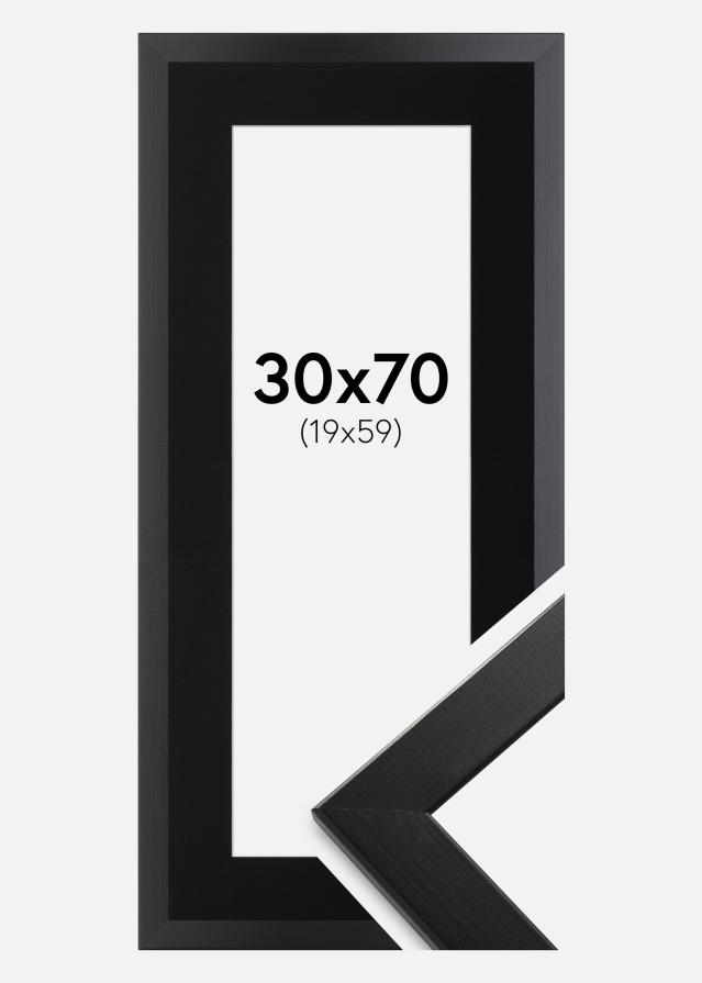 Ramme Trendline Sort 30x70 cm - Passepartout Sort 20x60 cm
